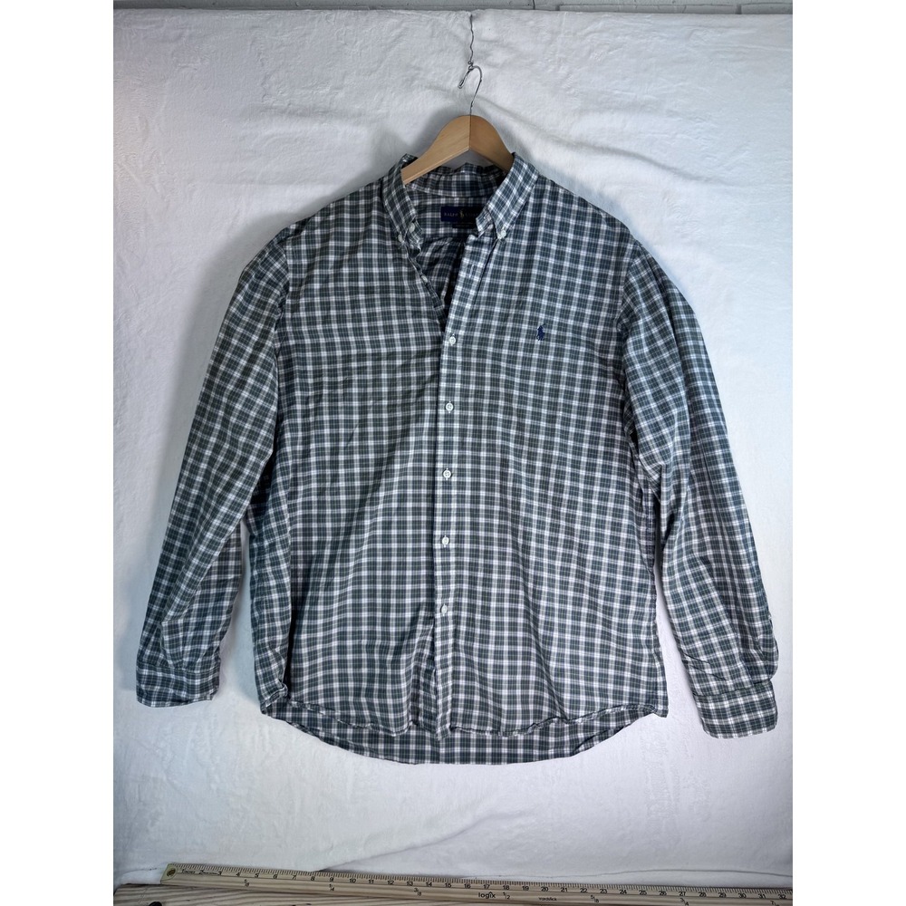 Ralph Lauren Shirt Mens XL Plaid Button Down Classic Fit Pony Polo Extra Large